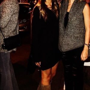 Black lace up style dress